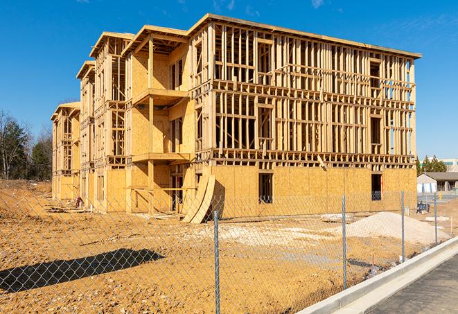 a mobile fence protecting a construction site and workers in North Scituate, RI